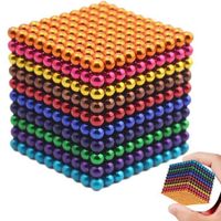 Kaixin-Cube Magnétiques 1000 Billes 3mm magique Buckyballs  10 couleurs Boules Aimantées  Aimants Puissants pour Tableaux Magnétiqu