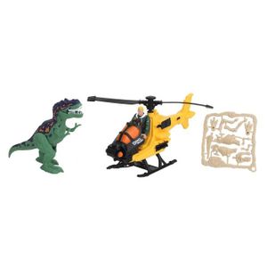 Coffret Dino Valley : Dinosaure, figurine et véhicule : Hélicoptère Chap  Mei en multicolore