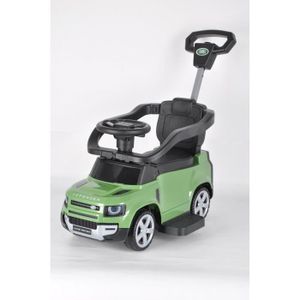 VOITURE ELECTRIQUE ENFANT Trotteur voiture Landrover Defender vert avec barre de poussée