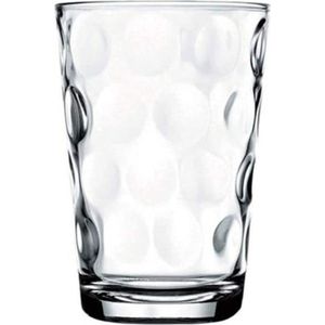 motif coloré MONTEMAGGI Lot de 6 verres à eau contenance 25 cl. imprimés Trina blanche en verre fabriqués en Italie 