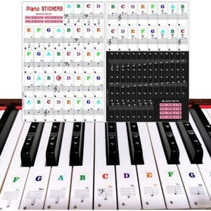 Uraqt autocollants de clavier de piano 88 touches amovibles transparent -  Cdiscount