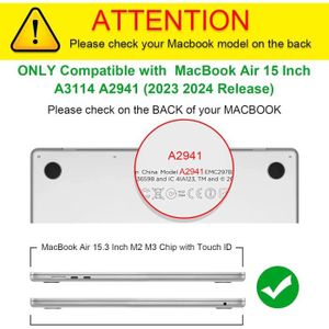 HOUSSE PC PORTABLE FINTIE Coque Compatible avec MacBook Air 15 Pouces