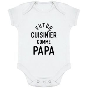 BODY body bébé | Cadeau imprimé en France | 100% coton | Futur cuisinier comme papa