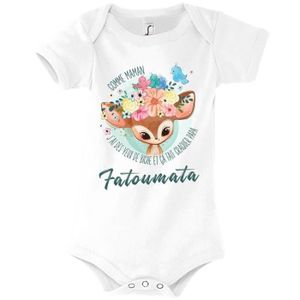 BODY Fatoumata | Body bébé prénom fille | Comme Maman yeux de biche | Vêtement bébé adorable pour n 3-6-mois