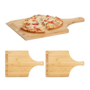 REPLOOD Kit complet pour préparer la pizza en pierre de lave 38 x 30 cm pelle en bois de bouleau 30 x 42 cm 