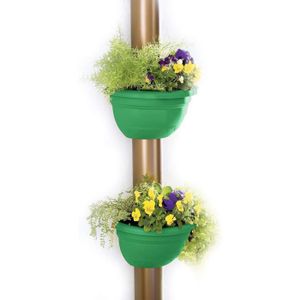 JARDINIÈRE - BAC A FLEUR Pot de Fleurs - SSS - Jusqu'à 14cm - Vert - Lot de 2