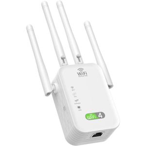 REPETEUR DE SIGNAL Répéteur Wifi Puissant Amplificateur Wifi Puissant Wifi Booster Wifi Extender (300Mbps, 2.4Ghz, 1 Port Ethernet, 4 Mode, Pris[J95]