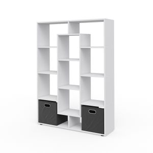 MEUBLE ÉTAGÈRE Vicco meuble de rangement cube , Blanc, 103.9 x 143 cm avec 2 boxes pliants