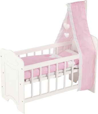 Lit De Poupée Bleu Ciel En Plastique Et Tissu – Berceau Pour Bébé Poupon, Cadeau Anniversaire Noël