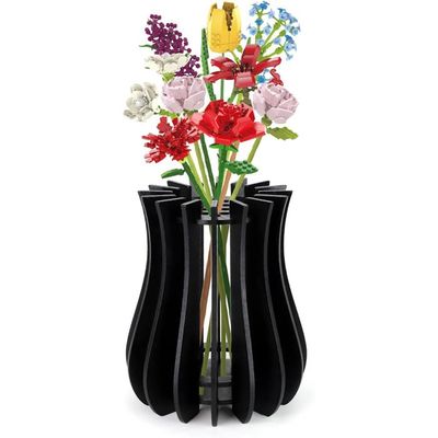 Vase Puzzle 3D 160 Pièces DIY Colonne d'eau Décoration d'intérieur pour Fleurs Réelles et Artificielles Décor du Salon(Fleurs) - Maison