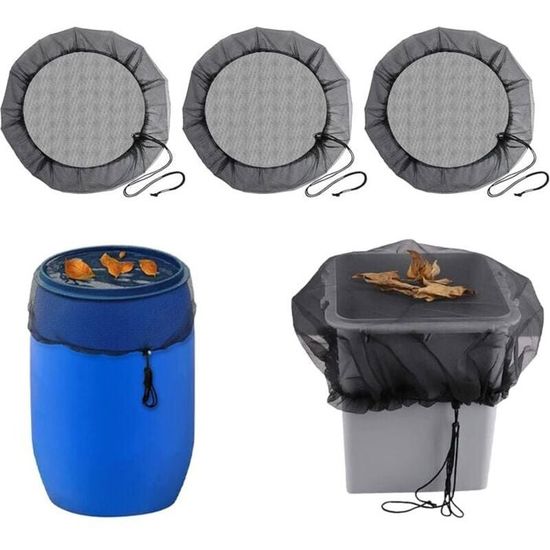 3 Pcs Filet Pour Citerne De Pluie: Filet De Protection Avec Cordon Serrage Réservoir D'eau
