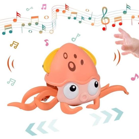 PANAMALAR Jouet Poulpe Dansant Électrique - Lumière, Musique, Rampant, Rechargeable - Cadeau Bébé