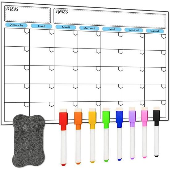 Calendrier Magnétique pour Frigo Tableau Magnétique Tableaux mémo Liste