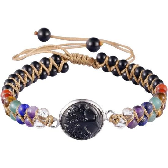 Bracelet En Perles De Pierres Naturelles Tressé à La Main - Bijou Zen Et Naturel