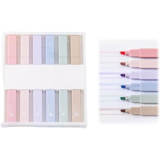 2 Surligneurs Kawaii Couleur Bonbon - Design Mignon Glace - Pour Bureau, école, Cadeau - Lot Durable Et Utile