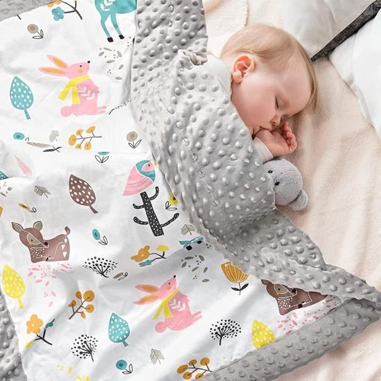 Couverture bébé en coton bio et polaire Bliss Pétrole Trixie - Dröm