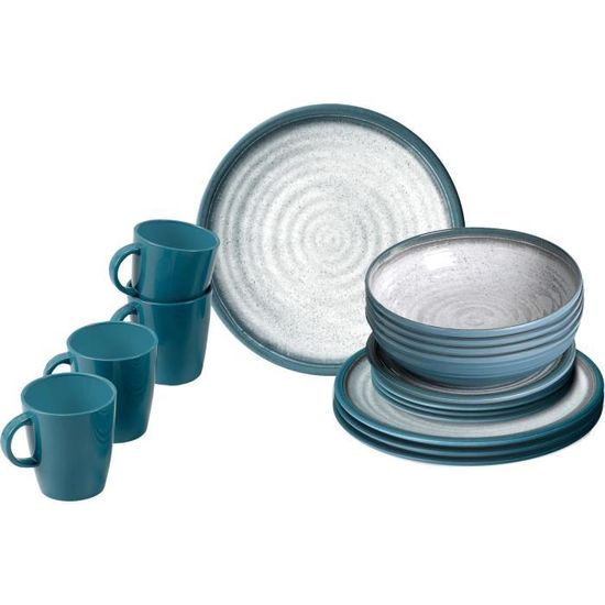 BRUNNER 0830151N.C2E Set De 16 Vaisselle Multicolore Blanc