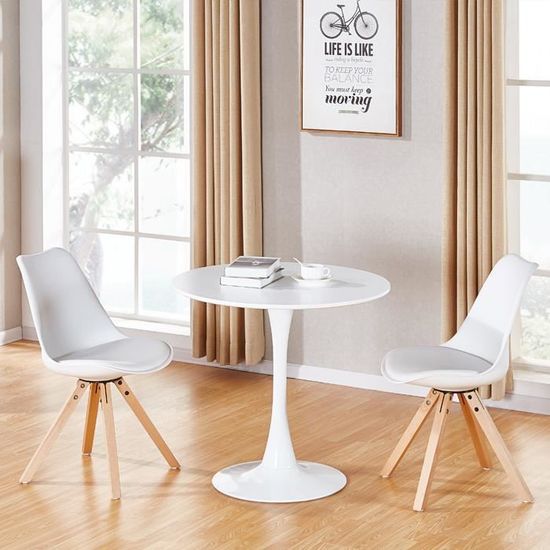Table à manger ronde design en bois - Abrezzo - DESIGNETSAMAISON