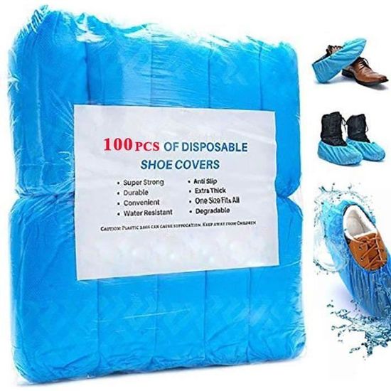 100 Couvre-chaussures Jetables Imperméables - Anti-dérapants Pour Maison Ou Travail