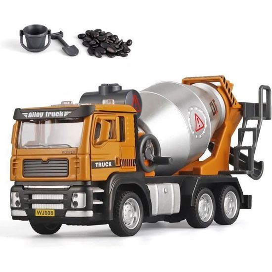 Véhicule Jouet - Camion Bétonnière - Jaune - Lumière et Son - Pour Enfants 3 -5 Ans - Jeux - Jouets