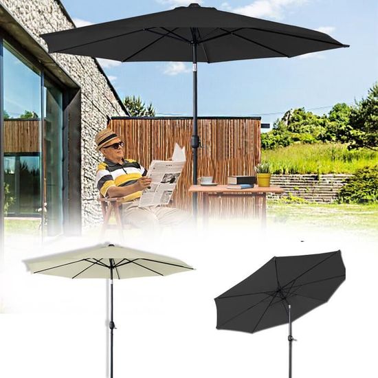 KOMFOTTEU 3M Sonnenschirm – Neigbar, Mit Kurbel, 300 Cm Durchmesser, Für Garten, Pool & Balkon