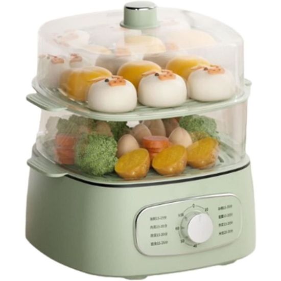 Cuiseur Vapeur électrique 3 Niveaux 40 L - Minuterie 12 H, écran Tactile & Design Empilable - Sain Pour Légumes, Viandes, Poisson - 9