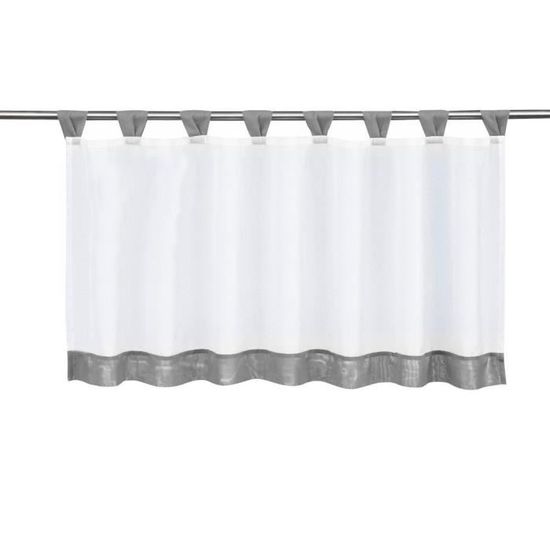 BAILEY JO Rideau Brise-bise LxH/120x45CM Broderie Hibou Pan Coloré Sable Rideaux Courts à Pattes Décoration De Fenêtre Café/Cuisine