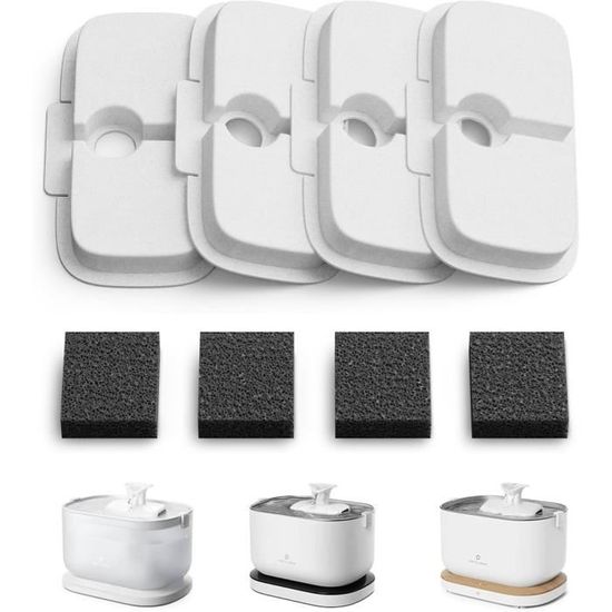 4 Filtres De Rechange Pour Fontaine à Eau Lesolph WF540 | Charbon Actif + Mousse, Système 5 Couches - 2