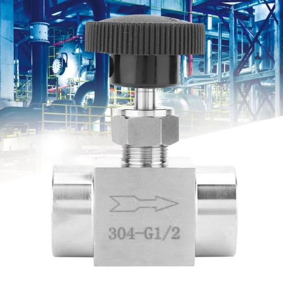 Vanne à Aiguille Droite En Acier Inoxydable 304 BSPP Femelle - Réglage Débit Eau/Gaz/Huile - Filetage G1/4"