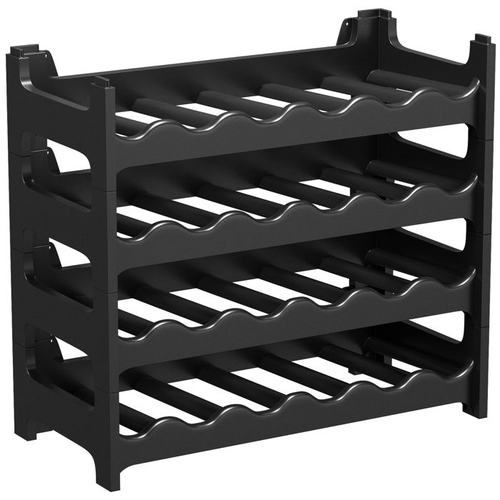 Cave à vin modulable, Étagère à bouteille, Casier à bouteille, Range bouteille, Porte bouteille (24 emplacements de bouteilles,