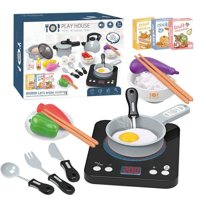 StillCool® CHEF boîte Cooking Jouet Cuisine Jouets de Simulation Petit Ustensiles de Cuisine pour Enfants plus 3ans--Gris