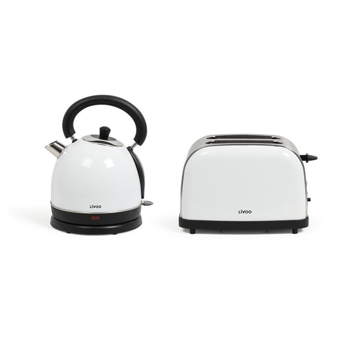 LIVOO Feel good moments - Set petit déjeuner vintage - Blanc - DOD136B