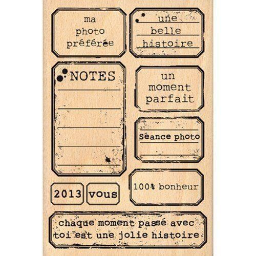 Florilèges Design FHA113030 Tampon Scrapbooking Etiquettes Vintage Beige 15 x 10 x 2,5 cm