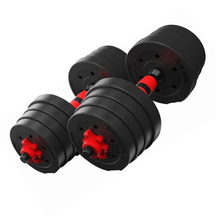 20 kg d'haltères à poids réglable détachables (connecteur d'haltères de 40 cm)
