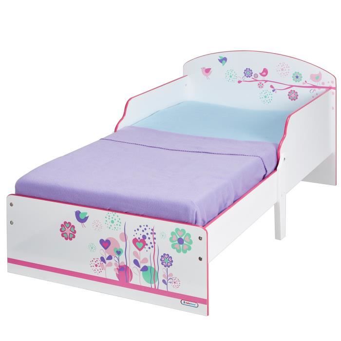 FLEURS ET OISEAUX Lit Enfant en bois Fille 70 * 140 cm Hello Home - Worlds Apart