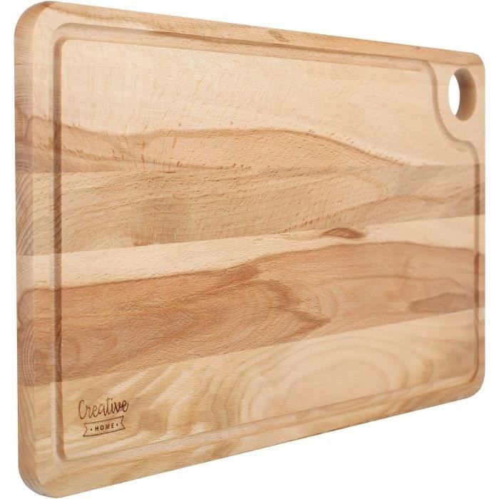 Creative Home Grande Planche a Decouper Bois - 42 x 24,5 x 1,5 cm - Planche à Découper pour la Cuisine