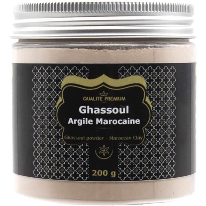 Rhassoul - Ghassoul Argile Bio Premium pour Masque Visage, Soin Cheveux, Gommage Visage, Masque Cheveux, Gommage Corps, 13654