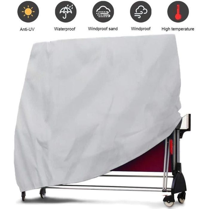 Housse de Table de Tennis - Couverture pour Table de ping Pong 165x70x185cm Argent