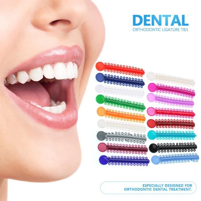 40 pcs Multi-couleur Dentaire Orthodontique Ligature Caoutchouc Bandes Correcteur Dents Élastique Brace