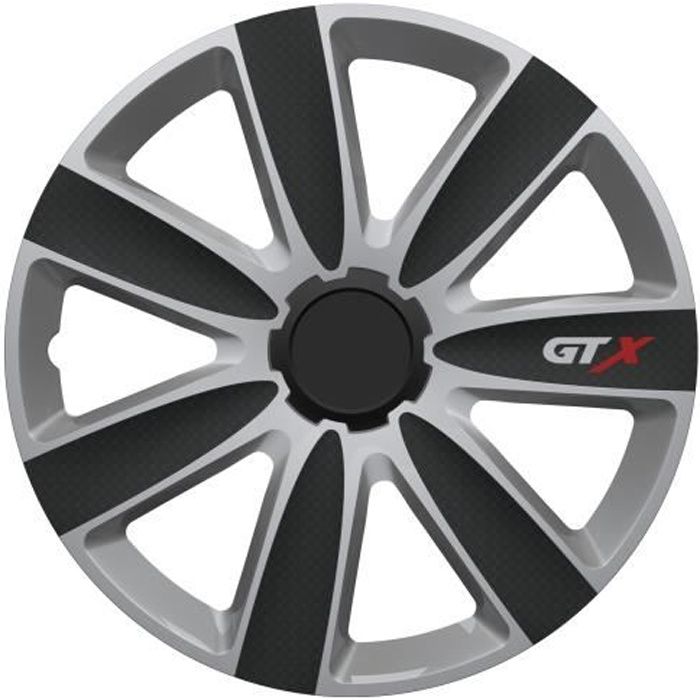 GTX carbon black & silver - 4 enjoliveurs 14 inch - noir