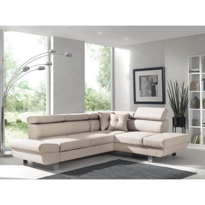 Canapé d'angle Beige Design Confort