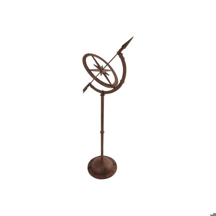 Cadran solaire sur pied en fonte - Marron