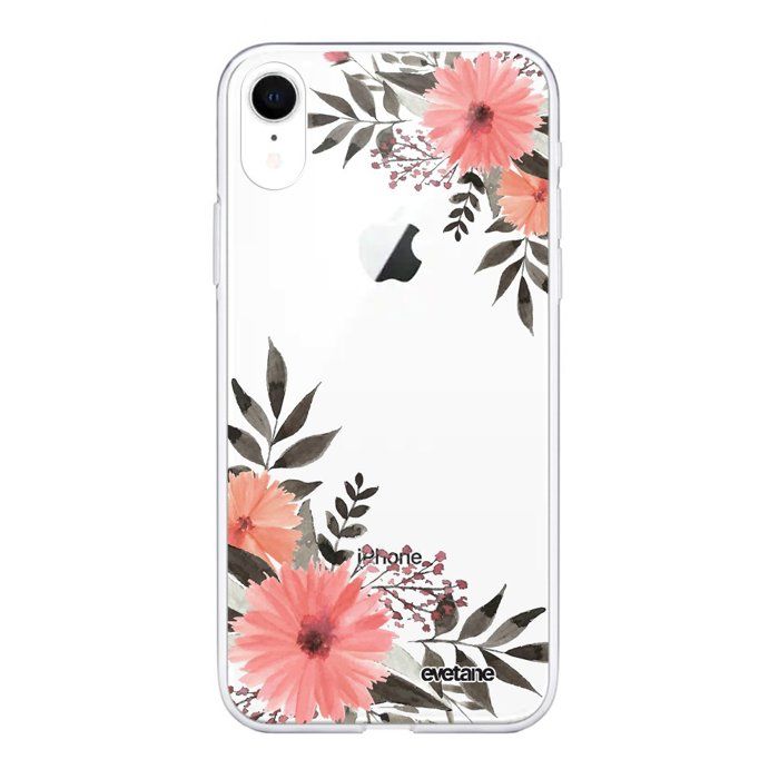 Coque pour iPhone Xr 360 intégrale transparente Fleurs roses Tendance Evetane.