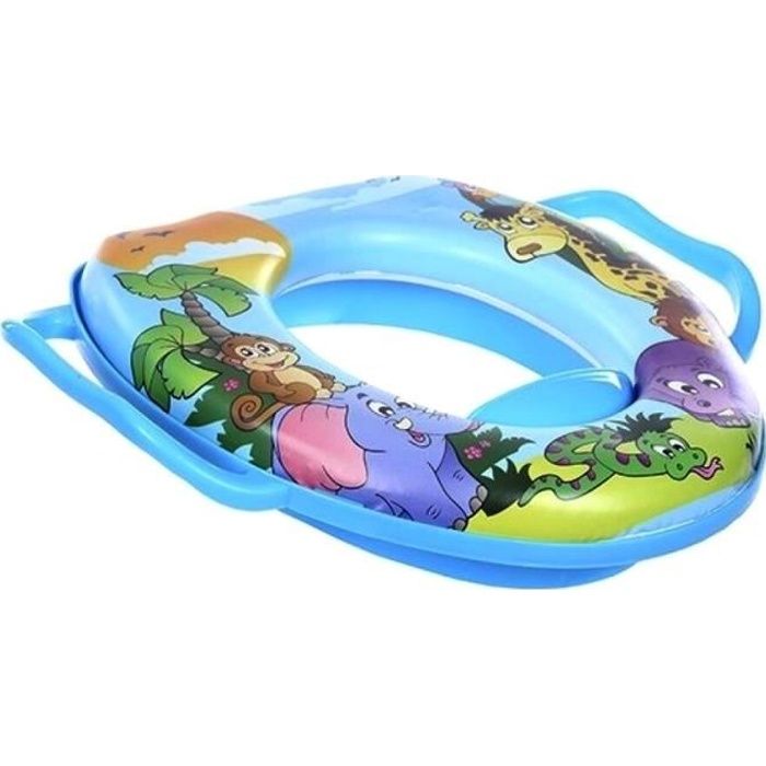 Reducteur Toilette poignee Bleu Animaux Siege WC Bebe Enfant GUIZMAX