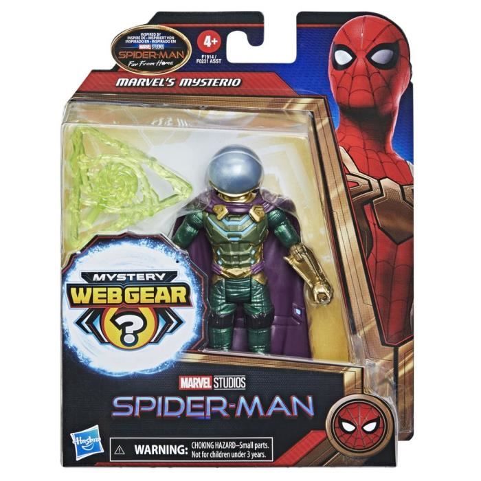 MARVEL SPIDER-MAN - Figurine Marvel's Mysterio de 15 cm avec 1 armure Mystery Web Gear et 1 accessoire - dès 4 ans