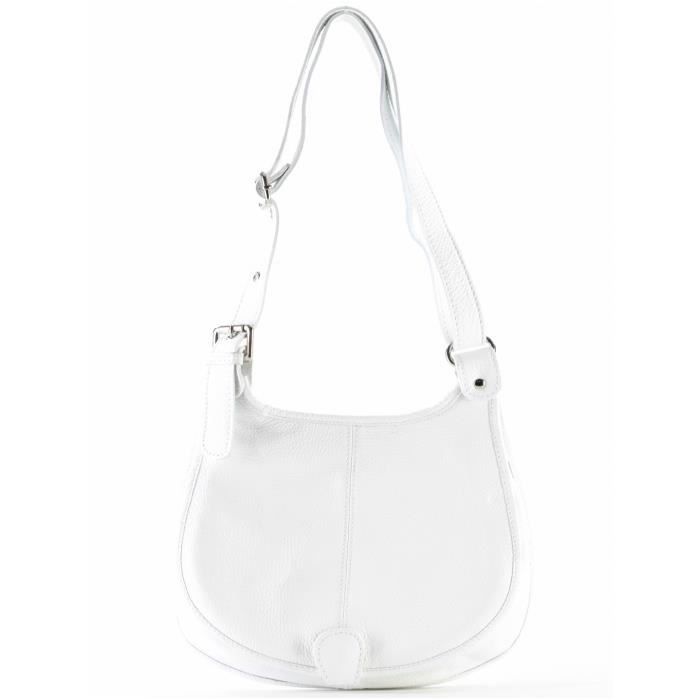 Sac Cuir Bandoulière Femme (BlancBlanc - TU)