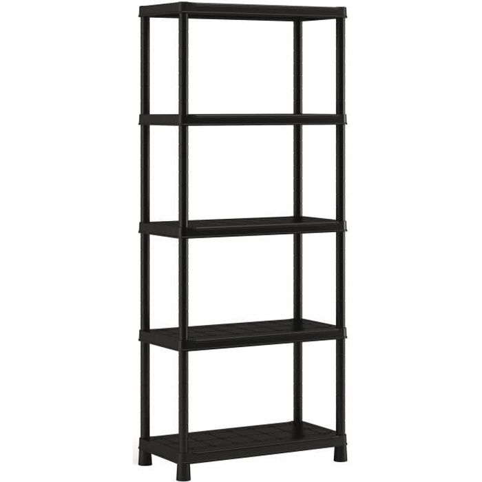 KIS Étagère de rangement Plus 80 / 5 - 80 x 40 x 187 cm - Noir