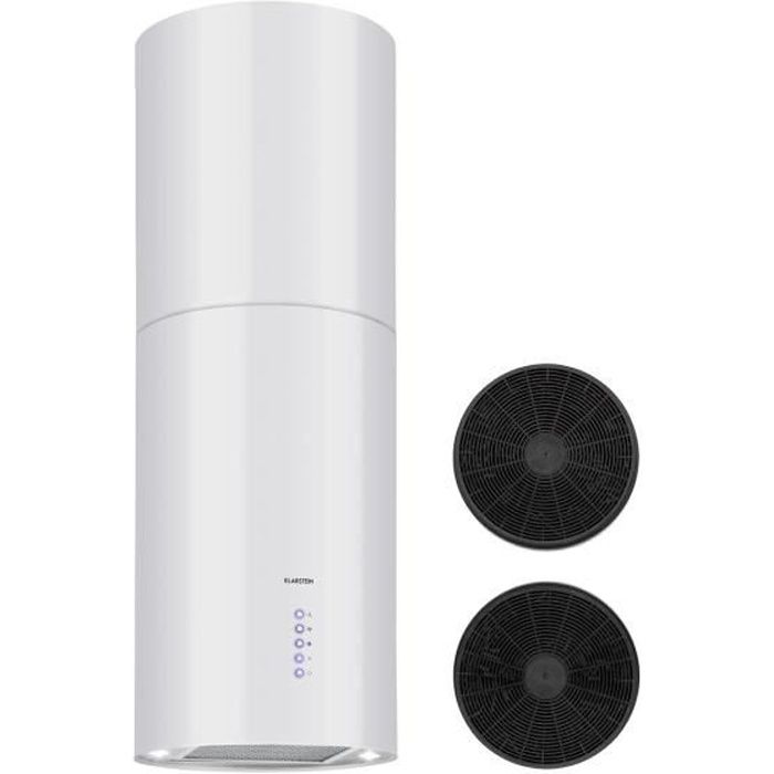 Hotte - Klarstein Beretta - îlot - 650m³-h - recyclage d´air - Blanc