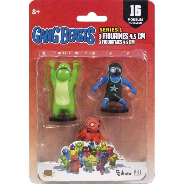 Gang Beasts® - 3 Figurines de 4,5 cm - Lot #1 - Figurines de Collection - Jeux Vidéos - Lansay