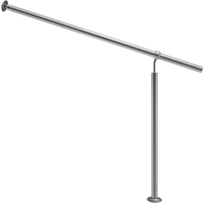 Main courante acier inoxydable 120cm rampe d’escalier balustrade intérieur extérieur aspect moderne articulations réglable